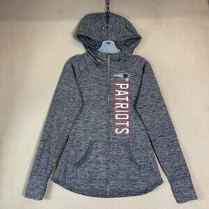 NFL Team Apparel Hoodie Womens M Gray New England Patriots Full Zip Jacket
